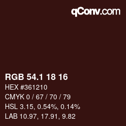 カラーコード: RGB 54.1 18 16 | qconv.com
