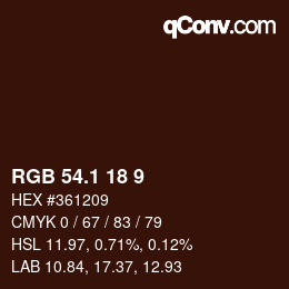 カラーコード: RGB 54.1 18 9 | qconv.com