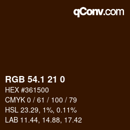 カラーコード: RGB 54.1 21 0 | qconv.com