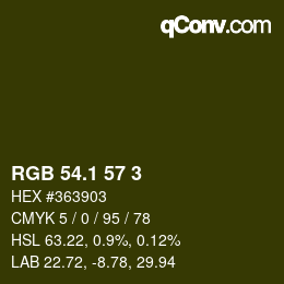 カラーコード: RGB 54.1 57 3 | qconv.com
