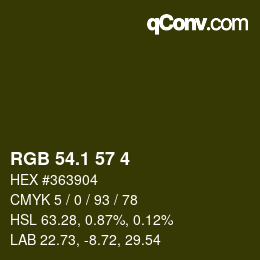 カラーコード: RGB 54.1 57 4 | qconv.com