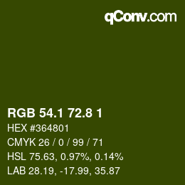 カラーコード: RGB 54.1 72.8 1 | qconv.com