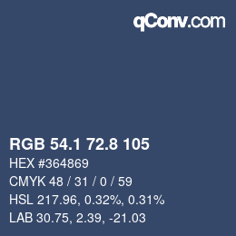 Color code: RGB 54.1 72.8 105 | qconv.com