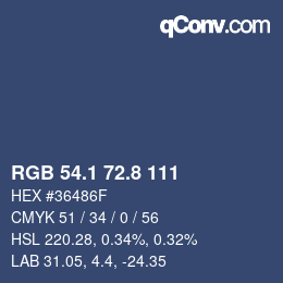 カラーコード: RGB 54.1 72.8 111 | qconv.com