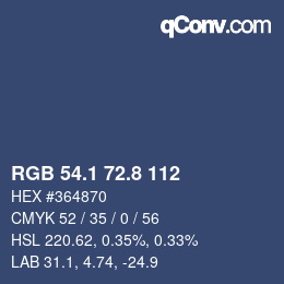 Color code: RGB 54.1 72.8 112 | qconv.com