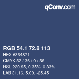 Color code: RGB 54.1 72.8 113 | qconv.com