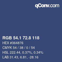 Color code: RGB 54.1 72.8 118 | qconv.com