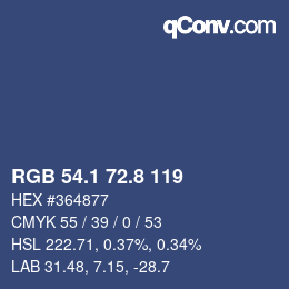 Color code: RGB 54.1 72.8 119 | qconv.com