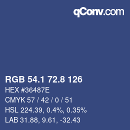 Color code: RGB 54.1 72.8 126 | qconv.com