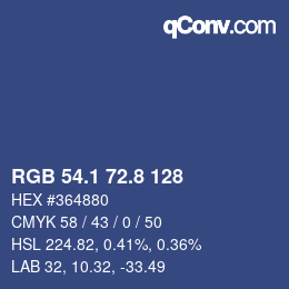 Color code: RGB 54.1 72.8 128 | qconv.com