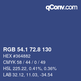 Color code: RGB 54.1 72.8 130 | qconv.com