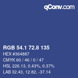 Color code: RGB 54.1 72.8 135 | qconv.com