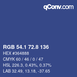 Color code: RGB 54.1 72.8 136 | qconv.com