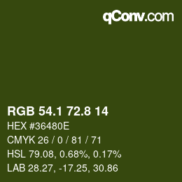 Color code: RGB 54.1 72.8 14 | qconv.com