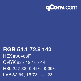 Color code: RGB 54.1 72.8 143 | qconv.com