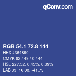 Color code: RGB 54.1 72.8 144 | qconv.com