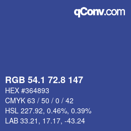 Color code: RGB 54.1 72.8 147 | qconv.com