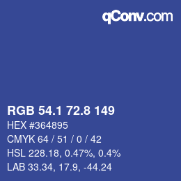Color code: RGB 54.1 72.8 149 | qconv.com