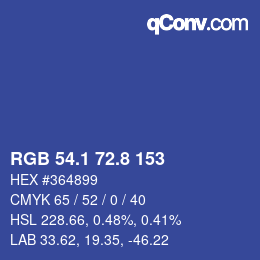 Color code: RGB 54.1 72.8 153 | qconv.com