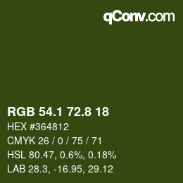 Color code: RGB 54.1 72.8 18 | qconv.com