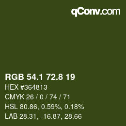 Color code: RGB 54.1 72.8 19 | qconv.com