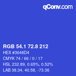カラーコード: RGB 54.1 72.8 212 | qconv.com