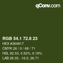 Color code: RGB 54.1 72.8 23 | qconv.com