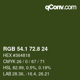 Color code: RGB 54.1 72.8 24 | qconv.com