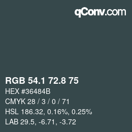 Color code: RGB 54.1 72.8 75 | qconv.com