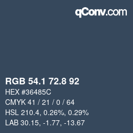 Color code: RGB 54.1 72.8 92 | qconv.com