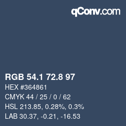 Color code: RGB 54.1 72.8 97 | qconv.com