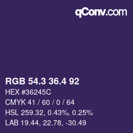 カラーコード: RGB 54.3 36.4 92 | qconv.com