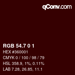 カラーコード: RGB 54.7 0 1 | qconv.com