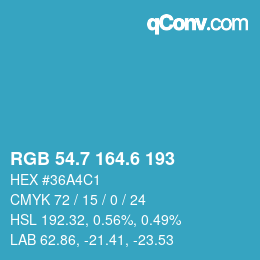 カラーコード: RGB 54.7 164.6 193 | qconv.com