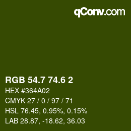 カラーコード: RGB 54.7 74.6 2 | qconv.com