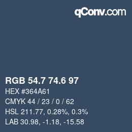 カラーコード: RGB 54.7 74.6 97 | qconv.com