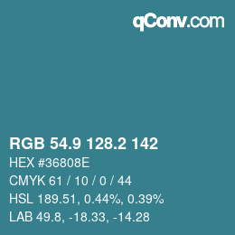 Farbcode: RGB 54.9 128.2 142 | qconv.com