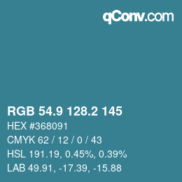 Color code: RGB 54.9 128.2 145 | qconv.com