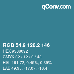 Color code: RGB 54.9 128.2 146 | qconv.com