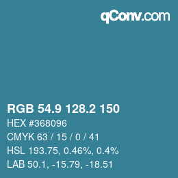 Farbcode: RGB 54.9 128.2 150 | qconv.com