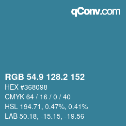 Color code: RGB 54.9 128.2 152 | qconv.com