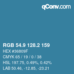 Color code: RGB 54.9 128.2 159 | qconv.com