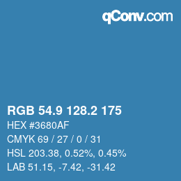 Color code: RGB 54.9 128.2 175 | qconv.com