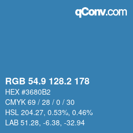 Color code: RGB 54.9 128.2 178 | qconv.com