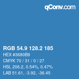 Color code: RGB 54.9 128.2 185 | qconv.com