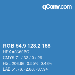 Color code: RGB 54.9 128.2 188 | qconv.com