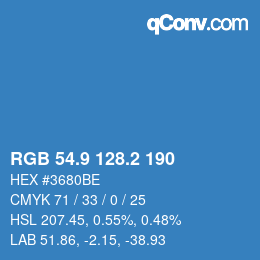 Color code: RGB 54.9 128.2 190 | qconv.com