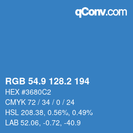 Color code: RGB 54.9 128.2 194 | qconv.com