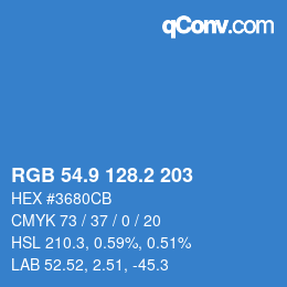 Color code: RGB 54.9 128.2 203 | qconv.com