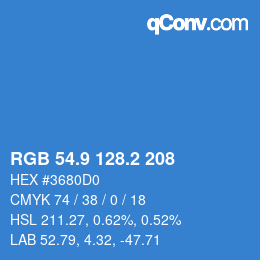 Color code: RGB 54.9 128.2 208 | qconv.com